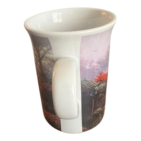 2004 Thomas Kinkade Lilac Cottage Mug With Embossed Windows Ceramic Coffee Cup - Picture 5 of 7